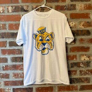 Jerzees White and Blue Short Sleeve Tee
